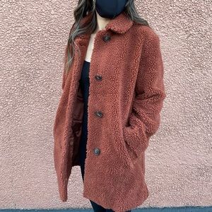 Madewell Rust Sherpa Coat